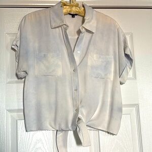 Light blue and white Tie Dye blouse